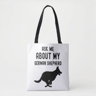 Vraag me naar mijn Duitse herder Tote Bag