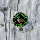 Vraag me naar mijn eenden vermomming ronde button 7,6 cm (In situ)
