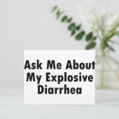 Vraag me naar mijn explosieve diarree briefkaart (Staand voorkant)