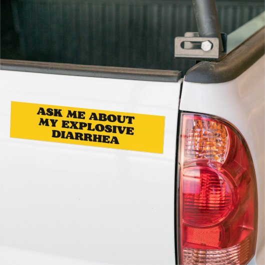Vraag me naar mijn explosieve diarree-offensief bumpersticker (Op Truck)
