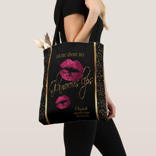 Vraag me naar mijn Glamoureuze Lips - Lipstick Des Tote Bag (Dichtbij)