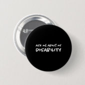 Vraag me naar mijn handicap ronde button 5,7 cm (Voorkant /achterkant)