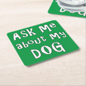 Vraag me naar mijn Hond Kartonnen Onderzetters (Schuin)