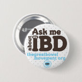 Vraag me naar mijn IBD-Button - Stippen Ronde Button 5,7 Cm (Voorkant /achterkant)