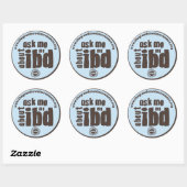 Vraag me naar mijn IBD-sticker - Blauw Ronde Sticker (Vel)