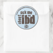 Vraag me naar mijn IBD-sticker - Blauw Ronde Sticker (Tas)