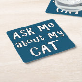 Vraag me naar mijn Kat Kartonnen Onderzetters (Schuin)