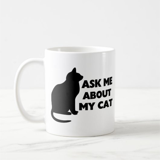 Vraag me naar mijn kat koffiemok (Links)