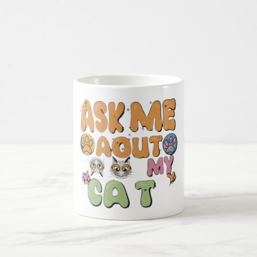 Vraag me naar mijn kat koffiemok (Center)