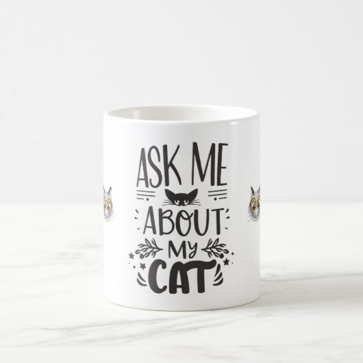 Vraag me naar mijn kat koffiemok (Center)