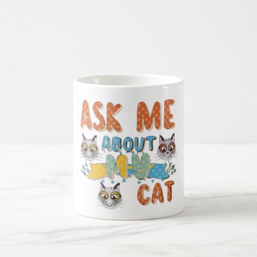 Vraag me naar mijn kat koffiemok (Center)