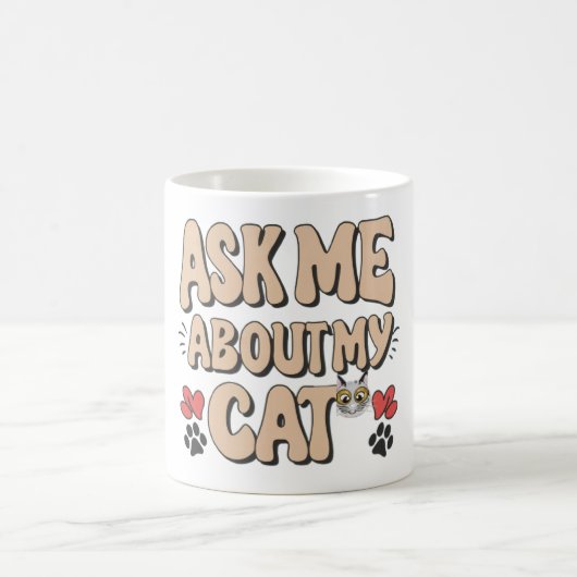 Vraag me naar mijn kat koffiemok (Center)