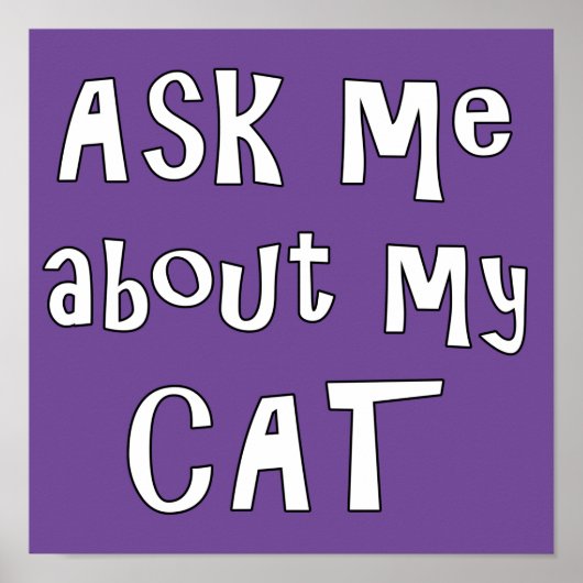 Vraag me naar mijn Kat Poster (Voorkant)