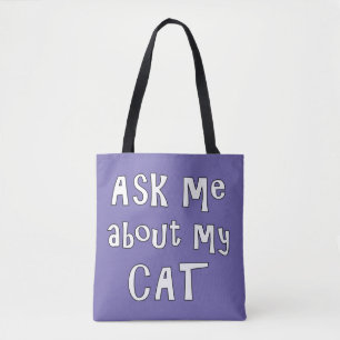 Vraag me naar mijn Kat Tote Bag