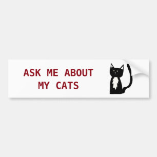 Vraag me naar mijn katten Tuxedo Cat Bumpersticker