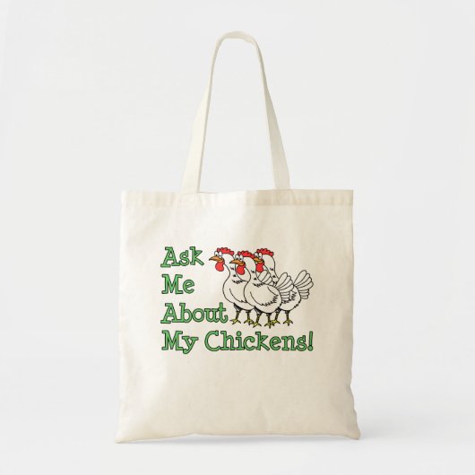 Vraag me naar mijn kippen tote bag (Voorkant)
