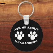 Vraag me naar mijn kleinhond (Donker) Sleutelhanger (Voorkant)
