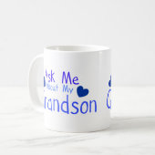 Vraag me naar mijn kleinzoon. koffiemok (Voorkant links)