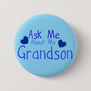 Vraag me naar mijn kleinzoon. ronde button 5,7 cm