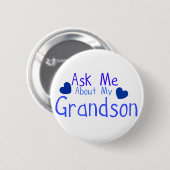 Vraag me naar mijn kleinzoon. ronde button 5,7 cm (Voorkant /achterkant)