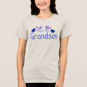 Vraag me naar mijn kleinzoon. Tri-Blend shirt (Voorkant)