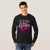 Vraag me naar mijn Lashes Cute Eyelash-technicus L T-shirt (Voorkant volledig)