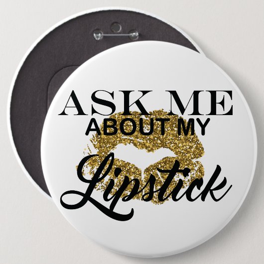 Vraag me naar mijn lippenstift Button (Voorkant /achterkant)