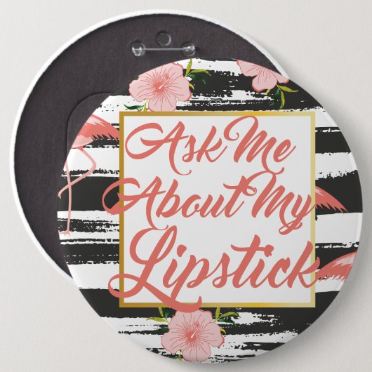 Vraag me naar mijn lippenstift Button (Voorkant /achterkant)
