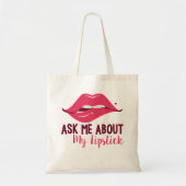 Vraag me naar mijn lippenstift Canvas tas (Voorkant)