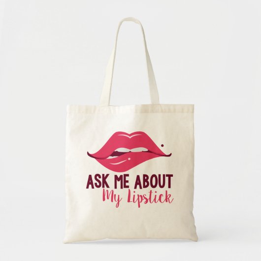 Vraag me naar mijn lippenstift Canvas tas (Voorkant)