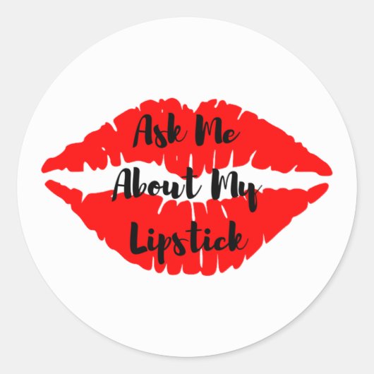 Vraag me naar mijn lippenstift Stickers (Voorkant)