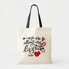 Vraag me naar mijn lippenstift tote bag