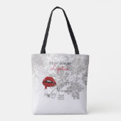 Vraag me naar mijn lipstick - Rood Tote Bag (Achterkant)