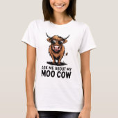 Vraag me naar mijn moo koe met zonnebril t-shirt (Voorkant)