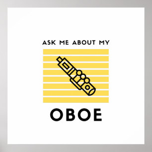 Vraag me naar mijn oboe poster