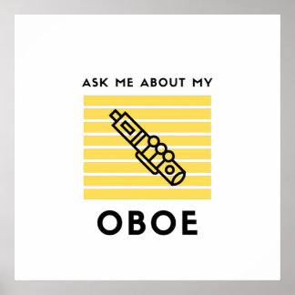 Vraag me naar mijn oboe poster