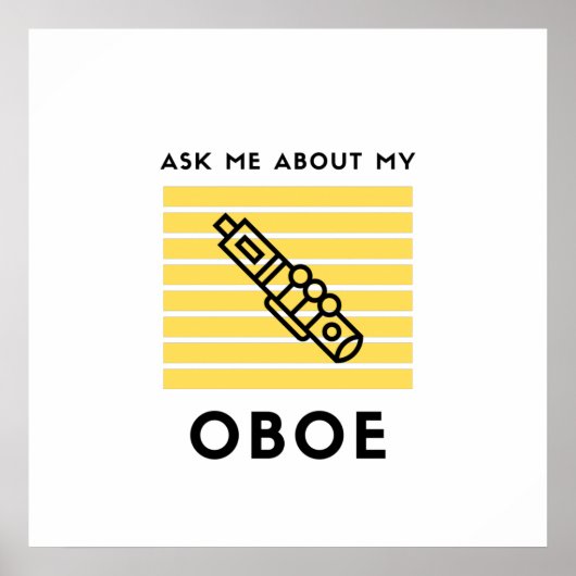 Vraag me naar mijn oboe poster (Voorkant)
