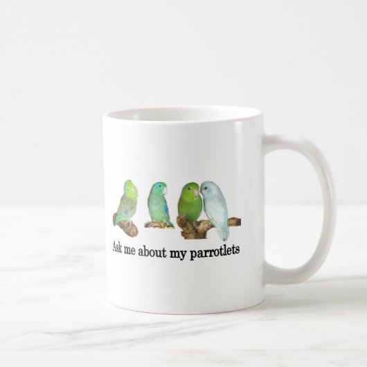Vraag me naar mijn parrotlets koffiemok (Rechts)