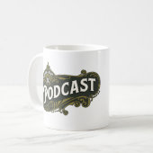 Vraag me naar mijn podcast. koffiemok (Voorkant links)