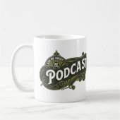 Vraag me naar mijn podcast. koffiemok (Links)