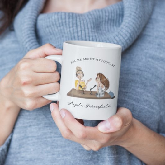 Vraag me naar mijn podcast | Monogram Podcaster Mok