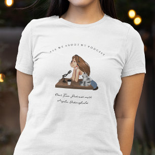 Vraag me naar mijn podcast   Monogram Podcaster T-shirt