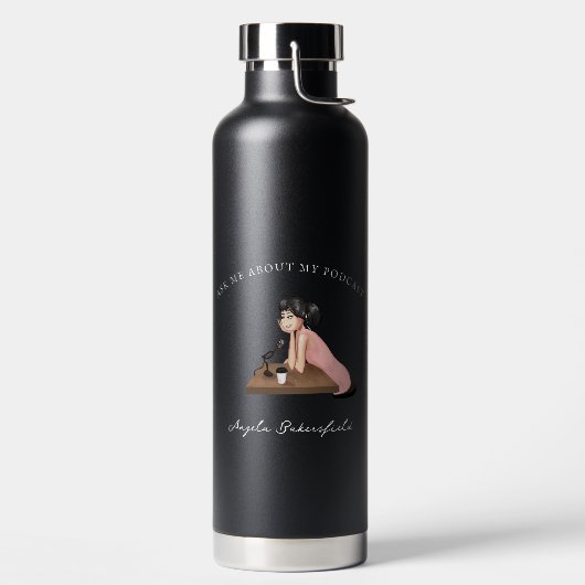 Vraag me naar mijn podcast | Monogram Podcaster Waterfles (Links)