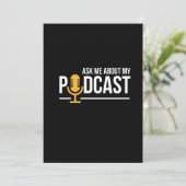 Vraag me naar mijn podcast voor podcasters kaart (Staand voorkant)