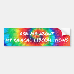 Vraag me naar mijn radicale liberale Uitzichten Bumpersticker