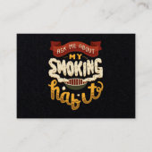 Vraag me naar mijn rookgewoonte in de barbequeteel visitekaartje (Voorkant)