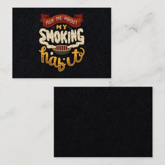 Vraag me naar mijn rookgewoonte in de barbequeteel visitekaartje (Voorkant / Achterkant)