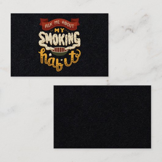 Vraag me naar mijn rookgewoonte in de barbequeteel visitekaartje (Voorkant / Achterkant)
