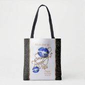 Vraag me naar mijn slipprooflips - blauw tote bag (Voorkant)