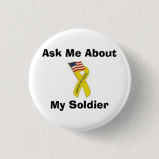 Vraag me naar mijn soldaat ronde button 3,2 cm